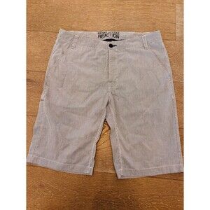 Mens Kenneth Cole Reaction Lightweight Striped Navy/White Shorts Pockets Size 34